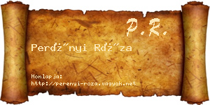 Perényi Róza névjegykártya